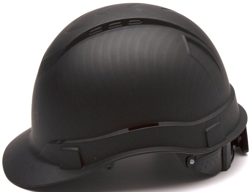 Ridgeline Pyramex Ridgeline Cap Style Hard Hat 4 Point Ratchet Vented Matte Black Graphite Pattern - Image 3
